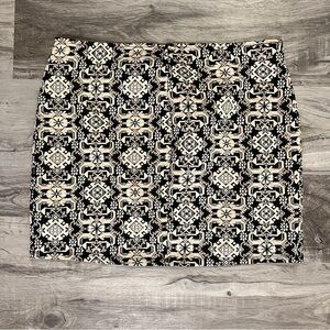 Xhilaration Mini Straight Skirt Gold Black Size XL/TG Geometric Tribal Pattern